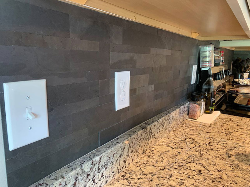 Kitchen Backsplash in Aspect's Charcoal Slate