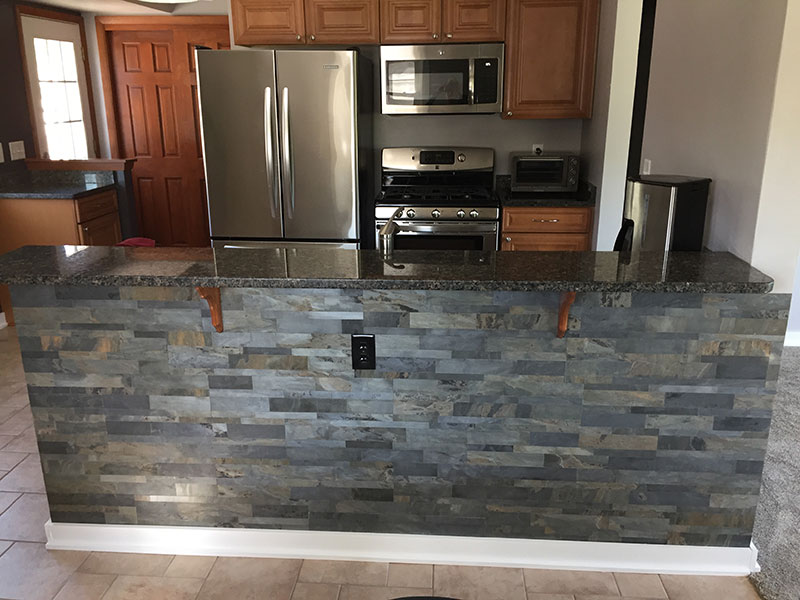 Kitchen Snack Bar in Aspect's Iron Slate