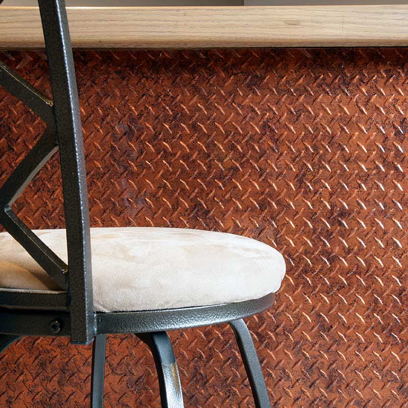 Kitchen Island with Fasade's Diamond Plate in Moonstone Copper