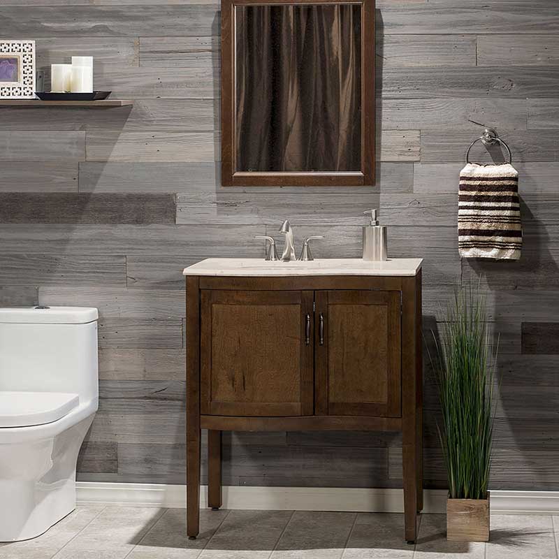 Bathroom wall in Rustic Grove's Mixed Gray-Dark